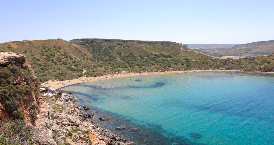 Ghajn Tuffieha Beach in Malta