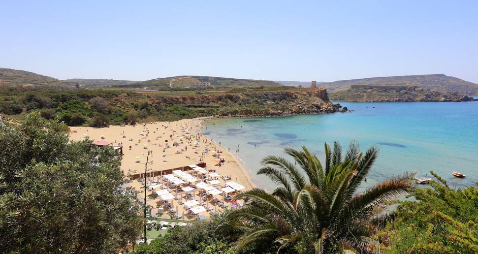 Golden Bay beach, Malta