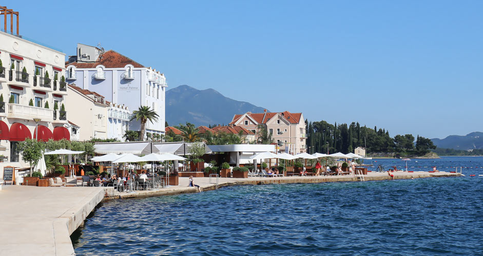 Concrete beaches in Tivat