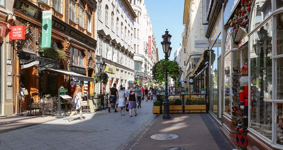 Vaci street in Budapest