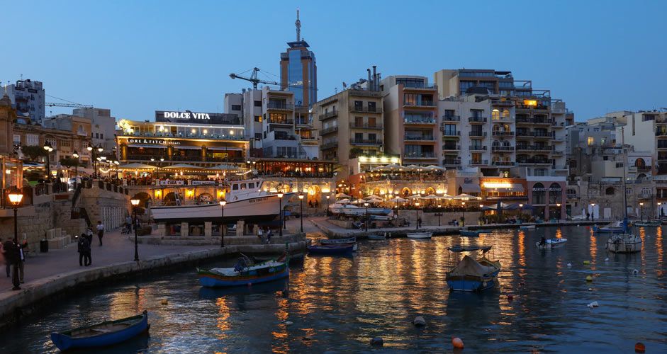 Spinola Bay in St Julian's, Malta
