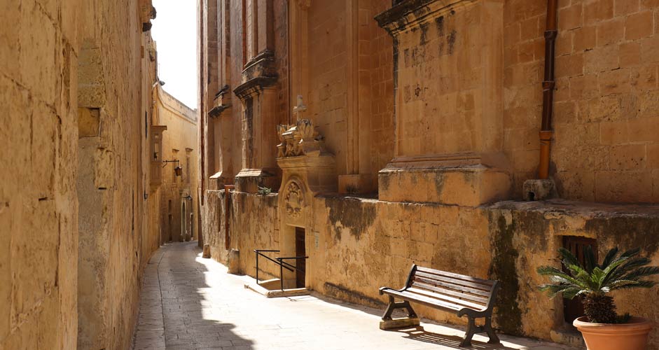 Silent streets of Mdina in Malta