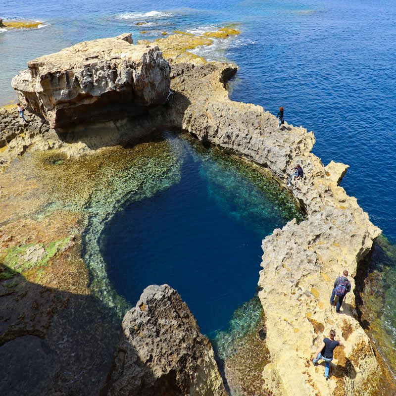 The blue hole in San Lawrenz.