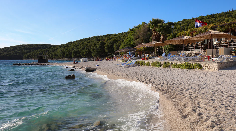 Medena Beach in Seget Donji, Croatia