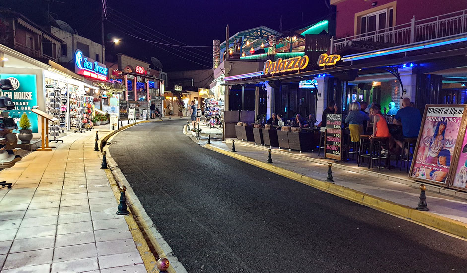 Main street of Sidari in Corfu