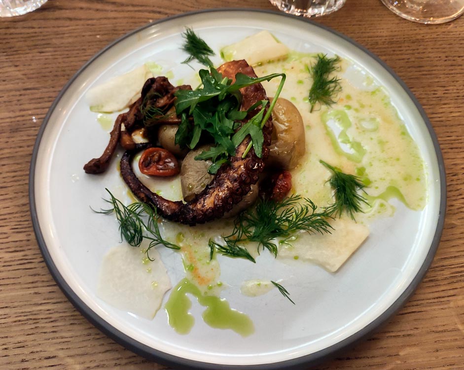 Octopus in a restaurant in Tallinn