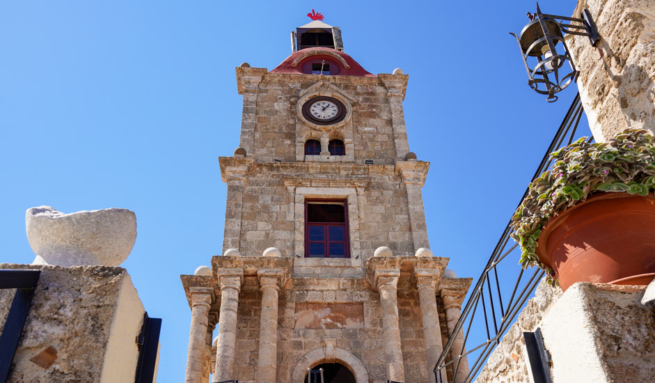 Clock Tower in Rhodes Old Town